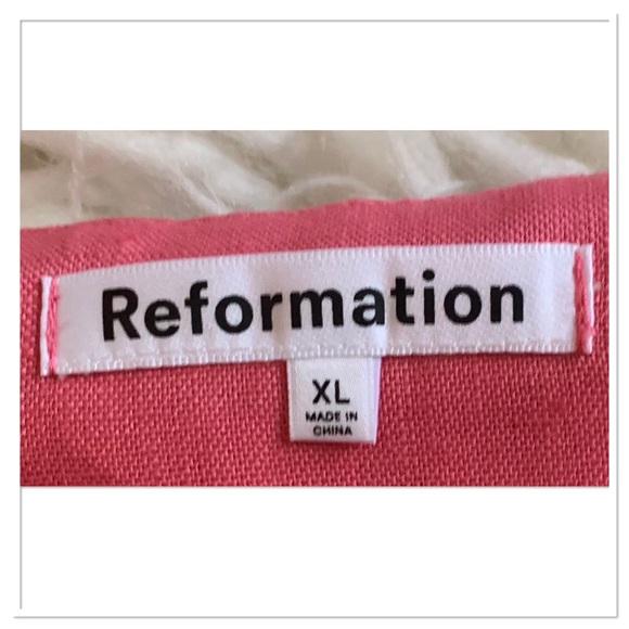 Reformation Aubree Linen Dress Sundried Tomato Size Extra Large - Picture 7 of 9